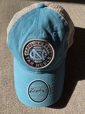 NORTH CAROLINA Fever Tar Heels Zephyr Light Blue Mesh Snap Back Trucker Cap Hat